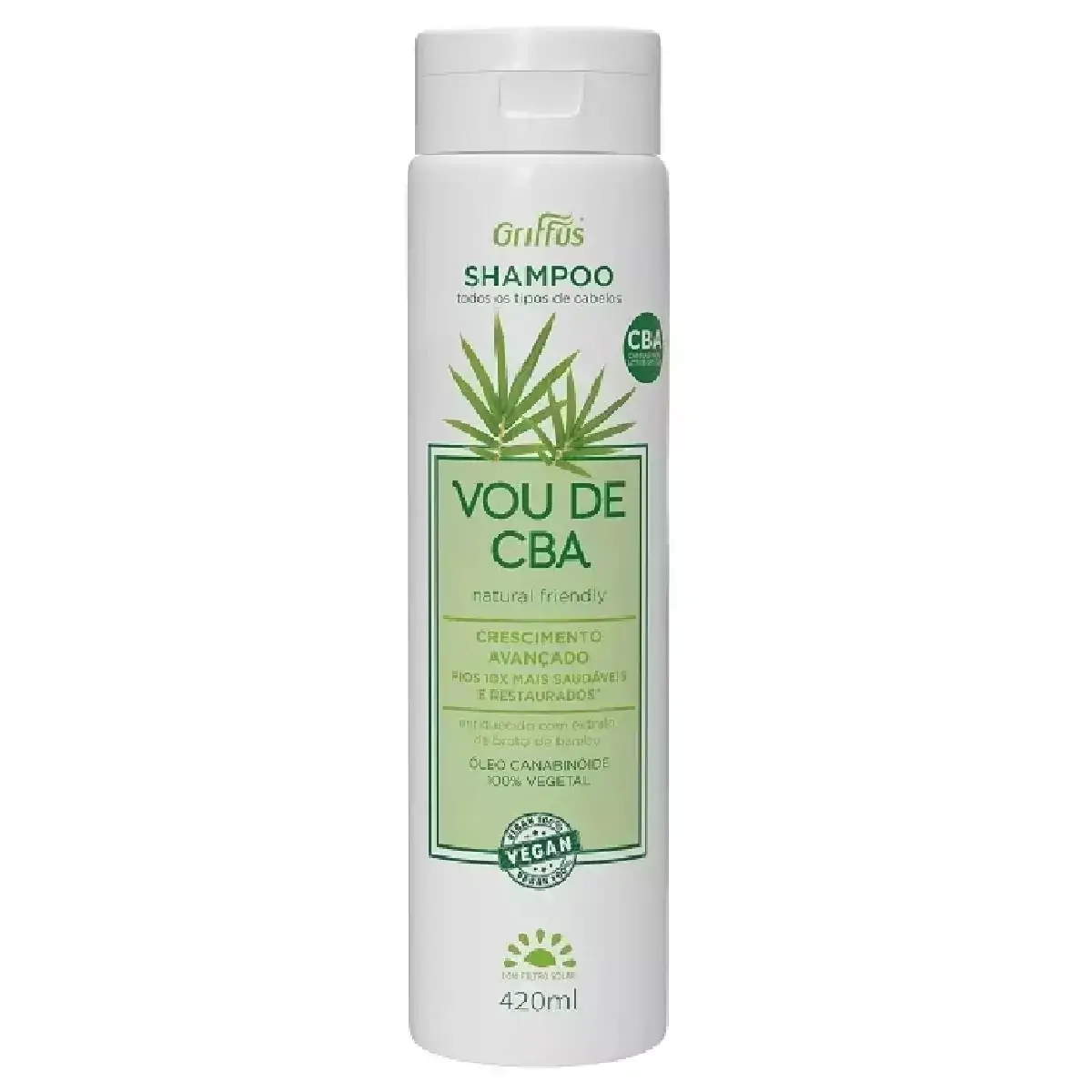 Shampoo Crescimento Avançado Vegano Vou De CBA Griffus 420ml