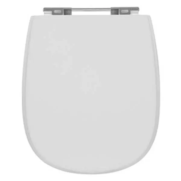 Assento Sanitário Formatos Sabatini com Fechamento Comum Quadrado Resina Branco Policlass