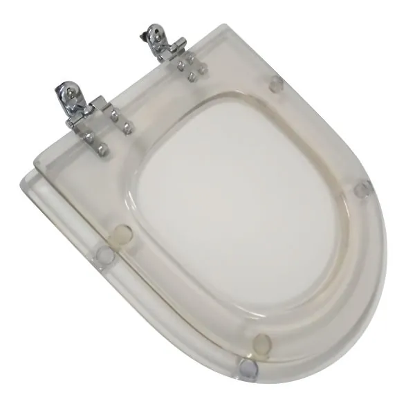 Assento Sanitário Formatos Riviera com Fechamento Comum Quadrado Resina Cristal Policlass