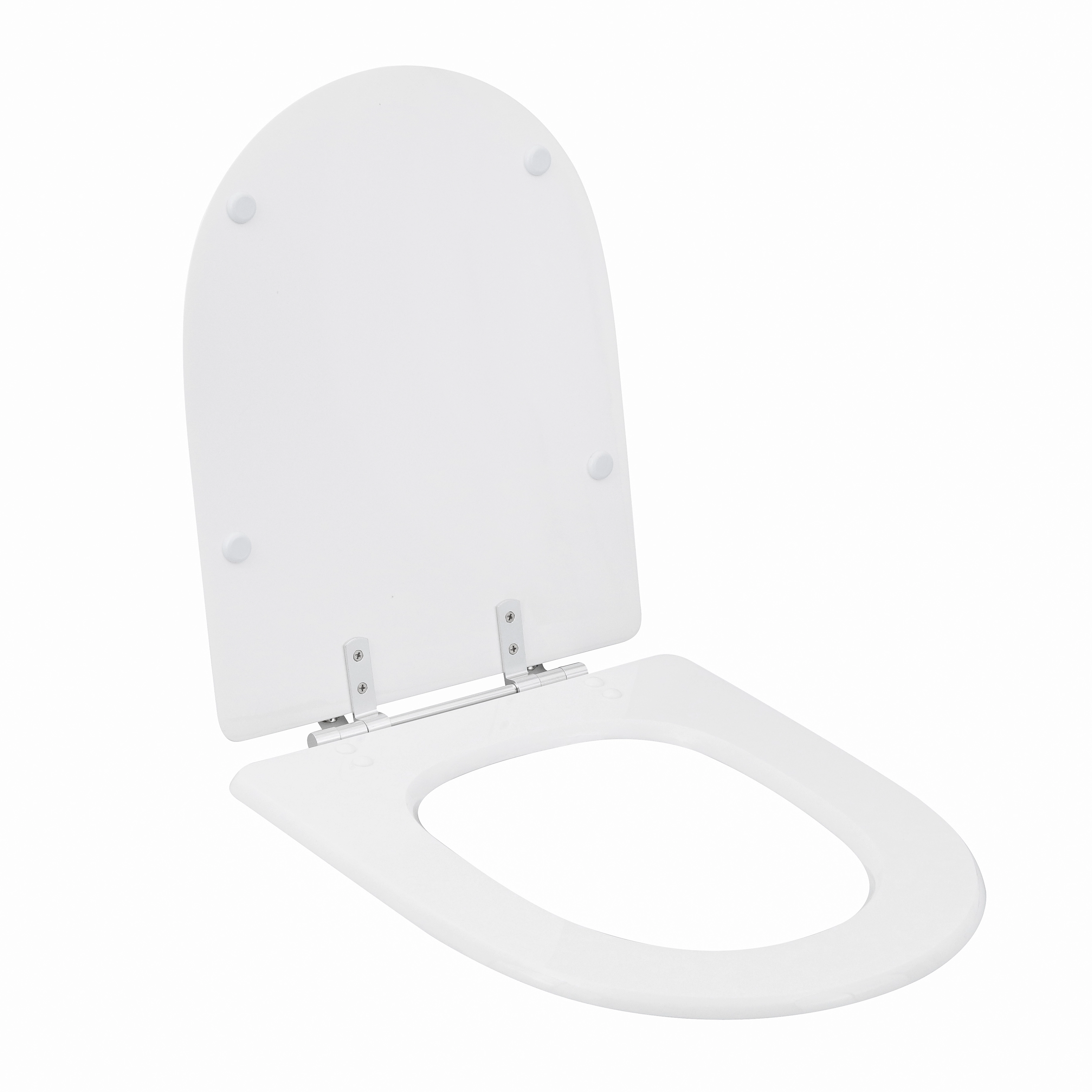 Assento Sanitário Formatos Carrara com Fechamento Comum Quadrado Poliéster Branco Sensea