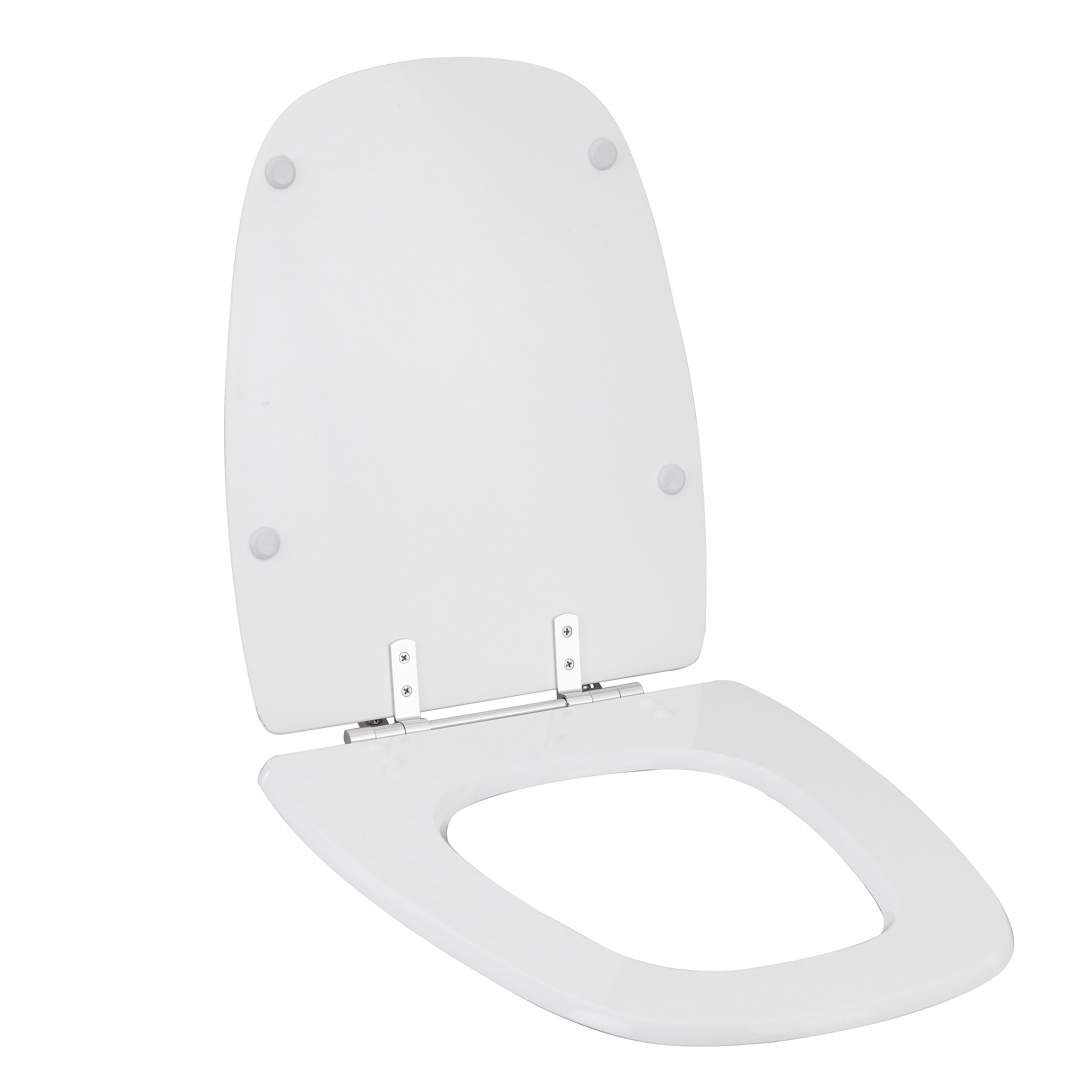 Assento Sanitário Formatos Monte Carlo com Fechamento Comum Quadrado Poliéster Branco Sensea