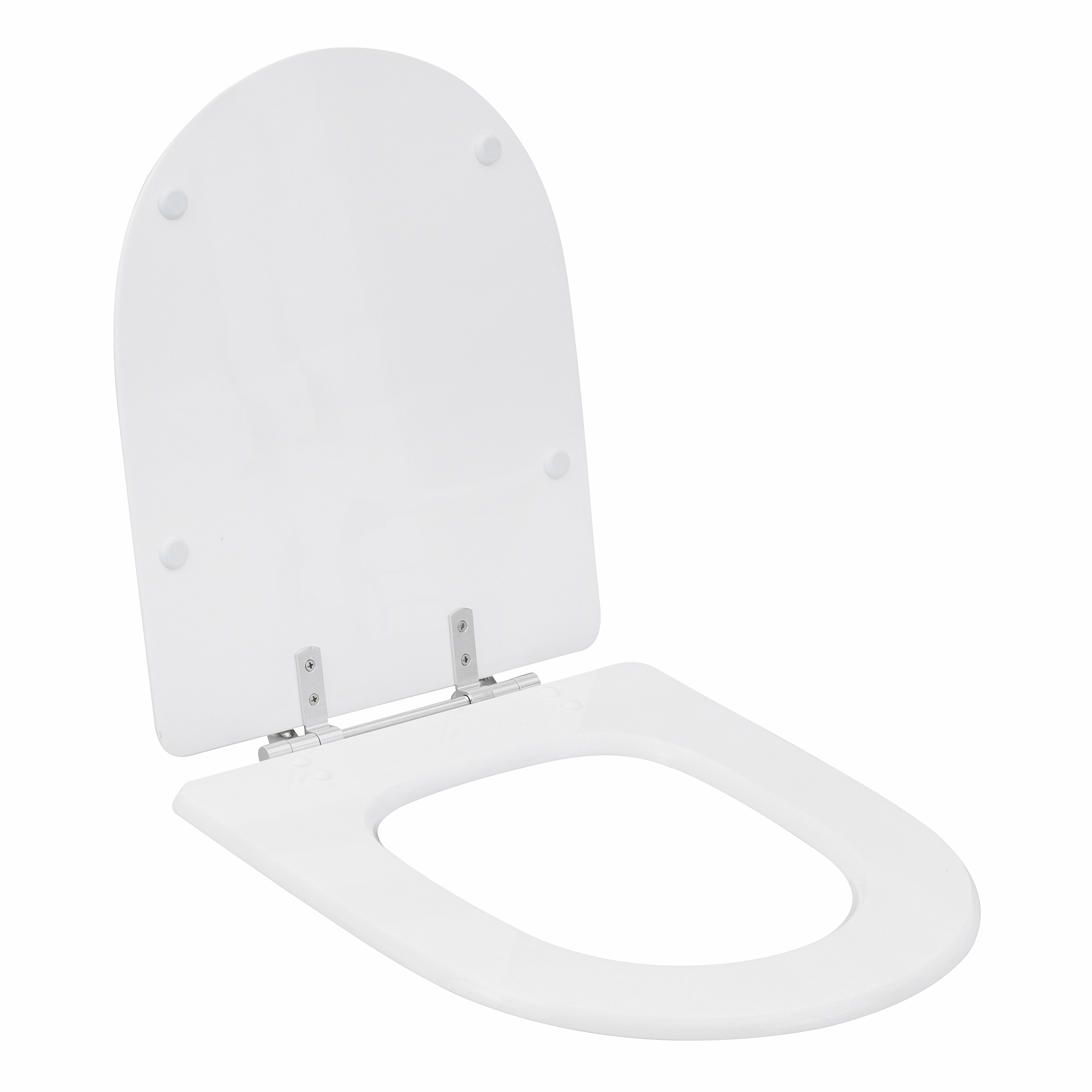 Assento Sanitário Formatos Riviera e Smart com Fechamento Comum Quadrado Poliéster Branco Sensea