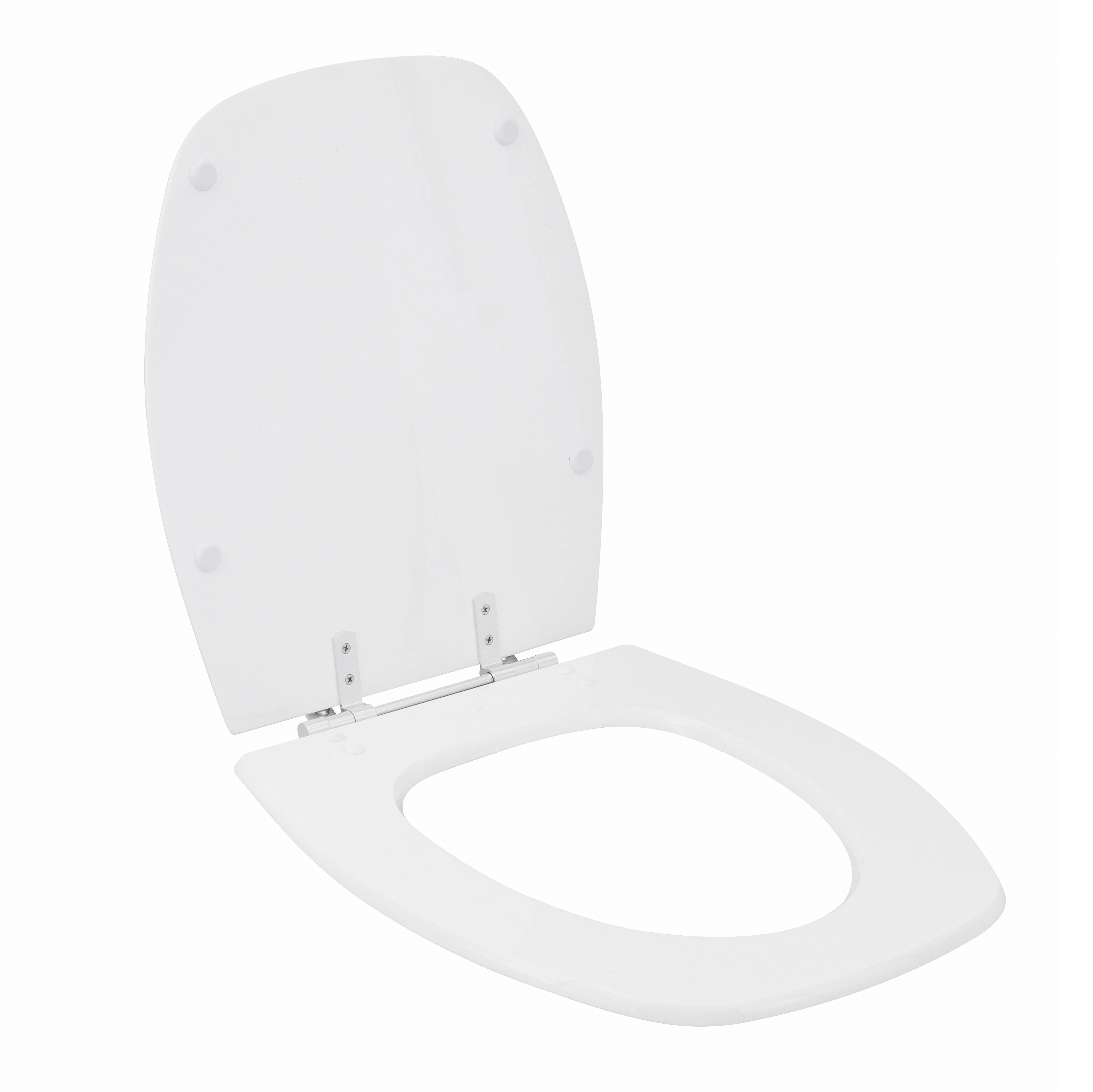 Assento Sanitário Formatos Thema com Fechamento Comum Quadrado Poliéster Branco Sensea