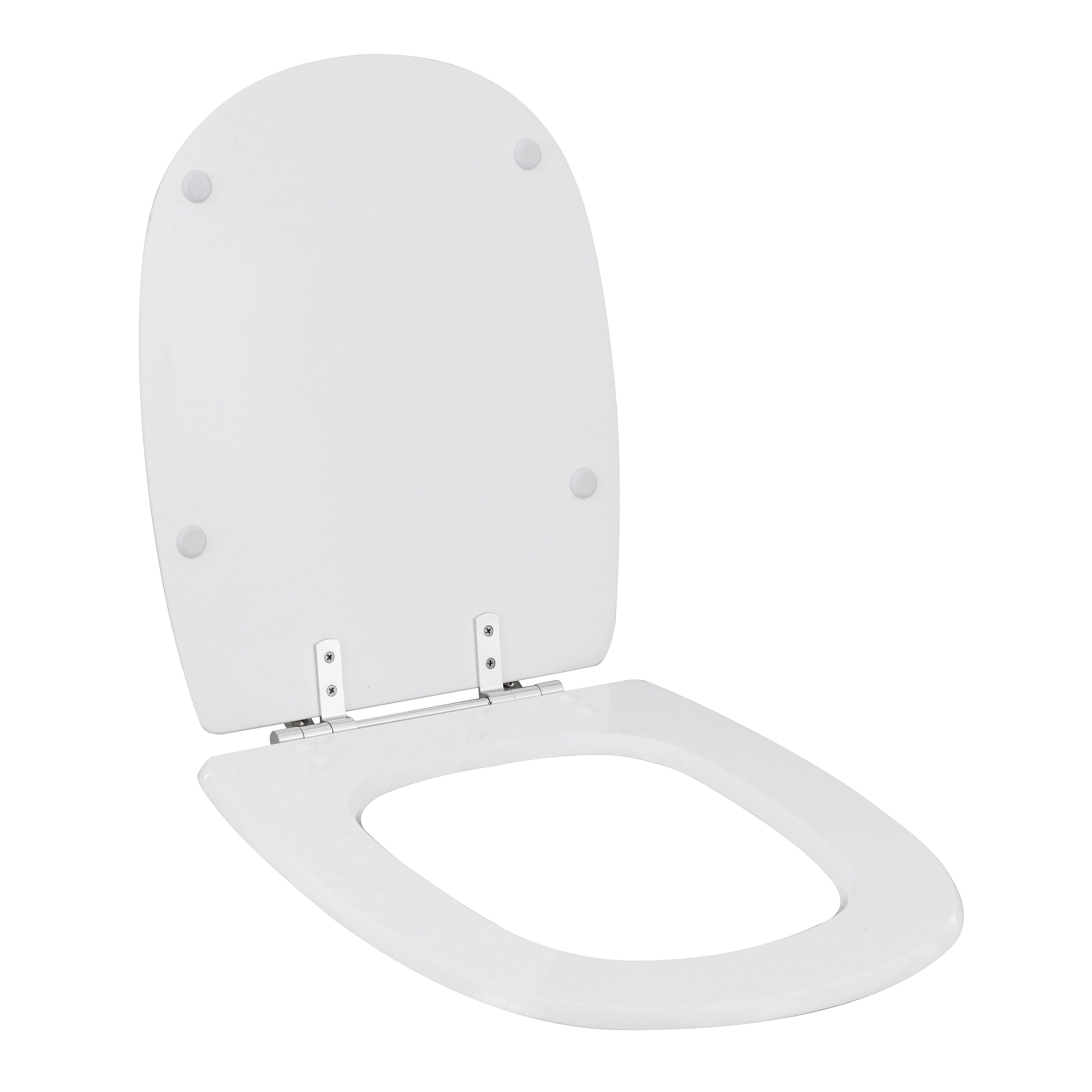 Assento Sanitário Formatos Sabatini com Fechamento Comum Quadrado Poliéster Branco Sensea
