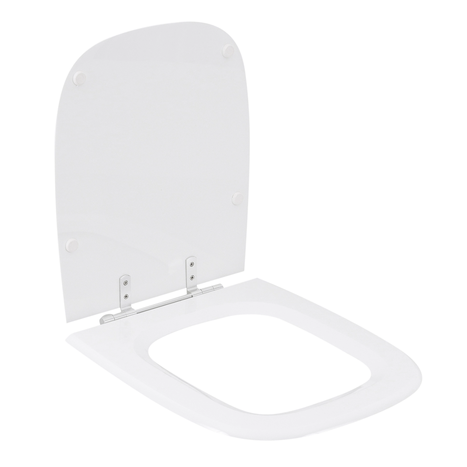 Assento Sanitário Formatos Debba com Fechamento Comum Quadrado Poliéster Branco Sensea