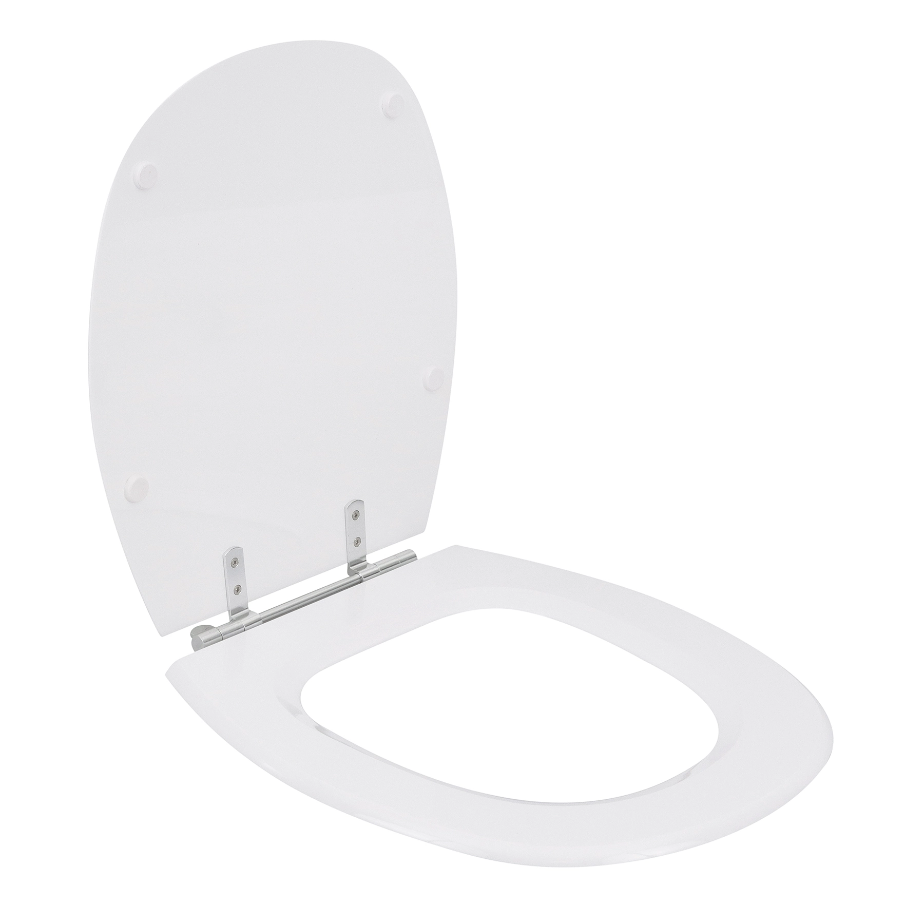 Assento Sanitário Formatos Aspen com Fechamento Comum Quadrado Poliéster Branco Sensea