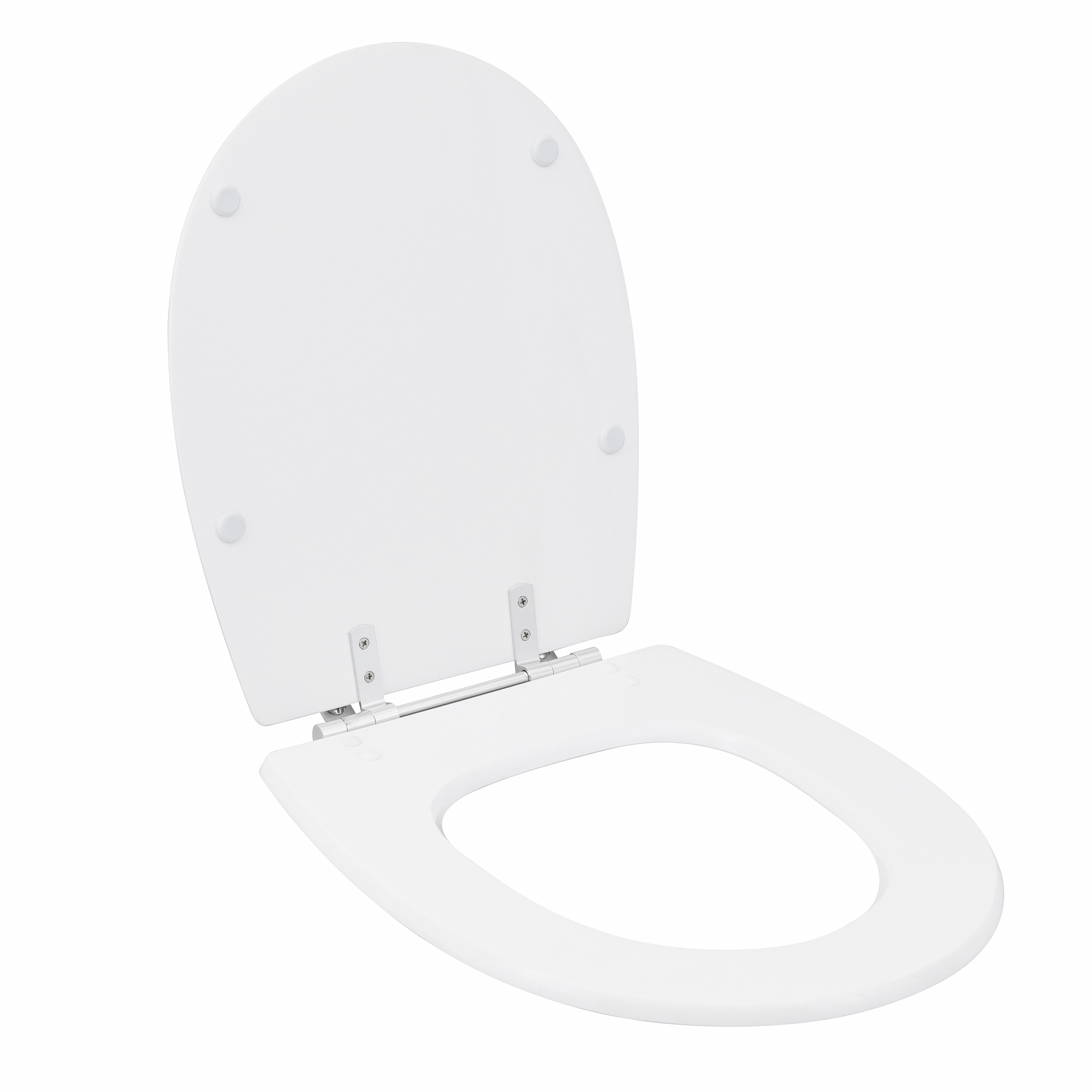 Assento Sanitário Formatos Village com Fechamento Comum Quadrado Poliéster Branco Sensea
