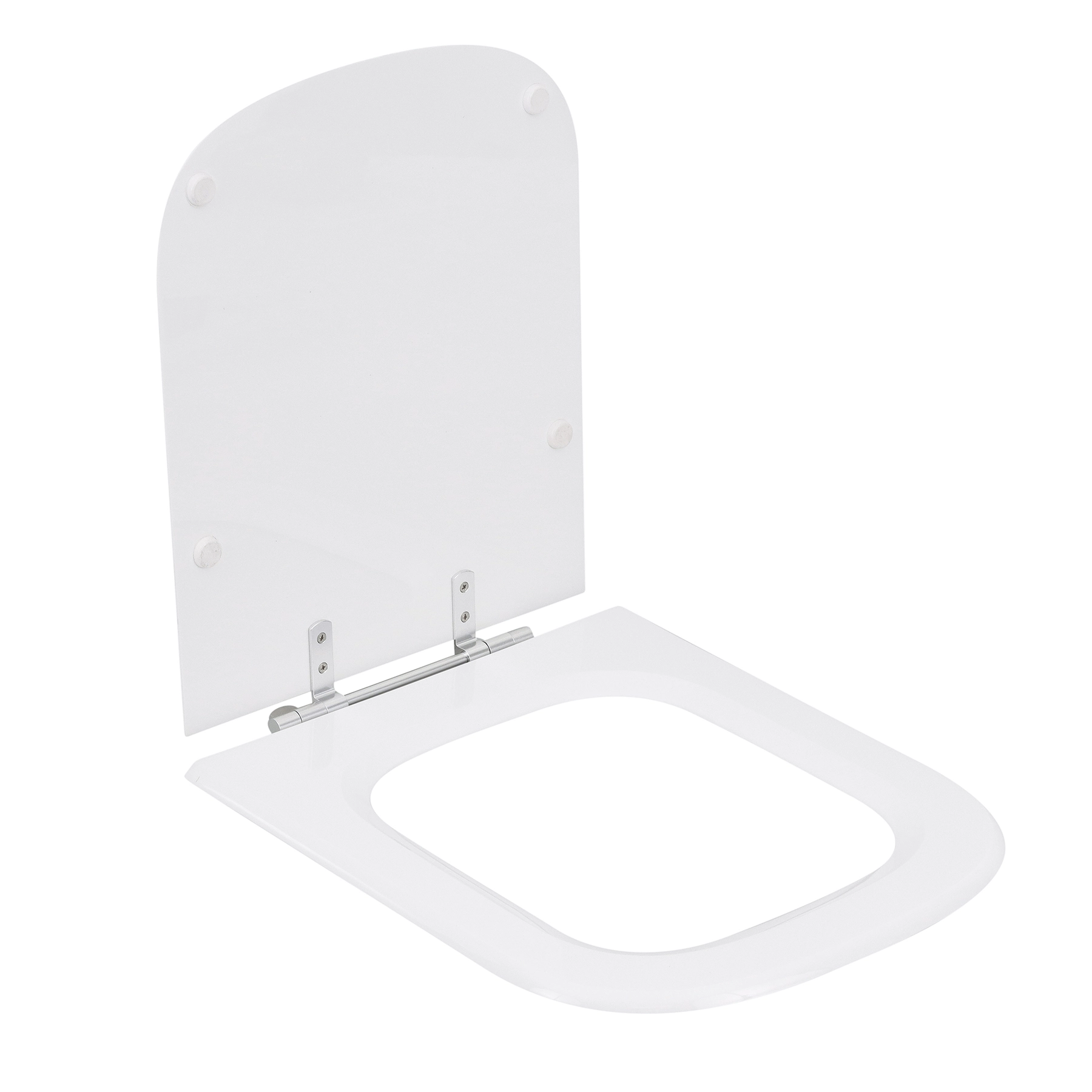 Assento Sanitário Formatos Quadra com Fechamento Comum Quadrado Poliéster Branco Sensea