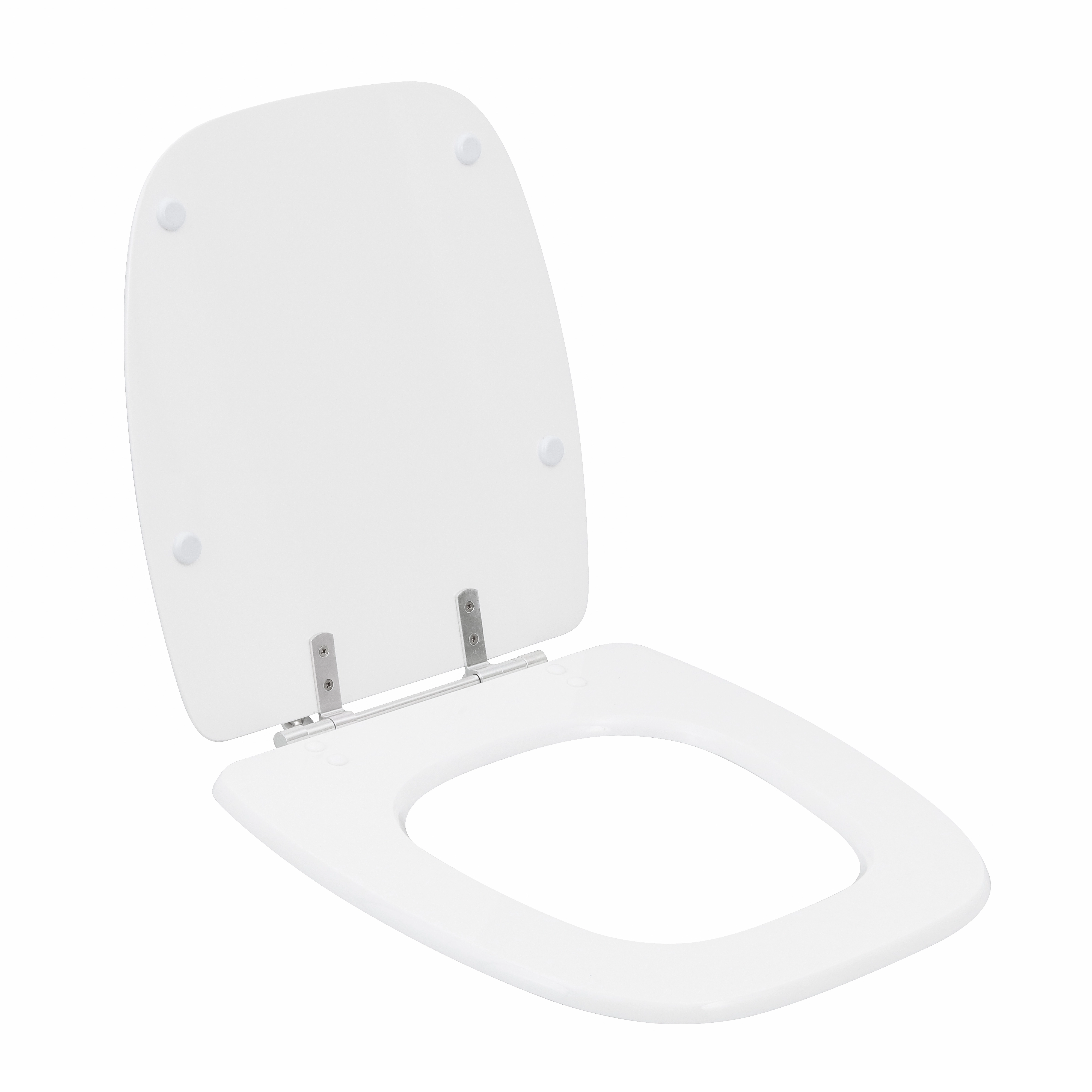 Assento Sanitário Formatos Fit com Fechamento Comum Quadrado Poliéster Branco Sensea