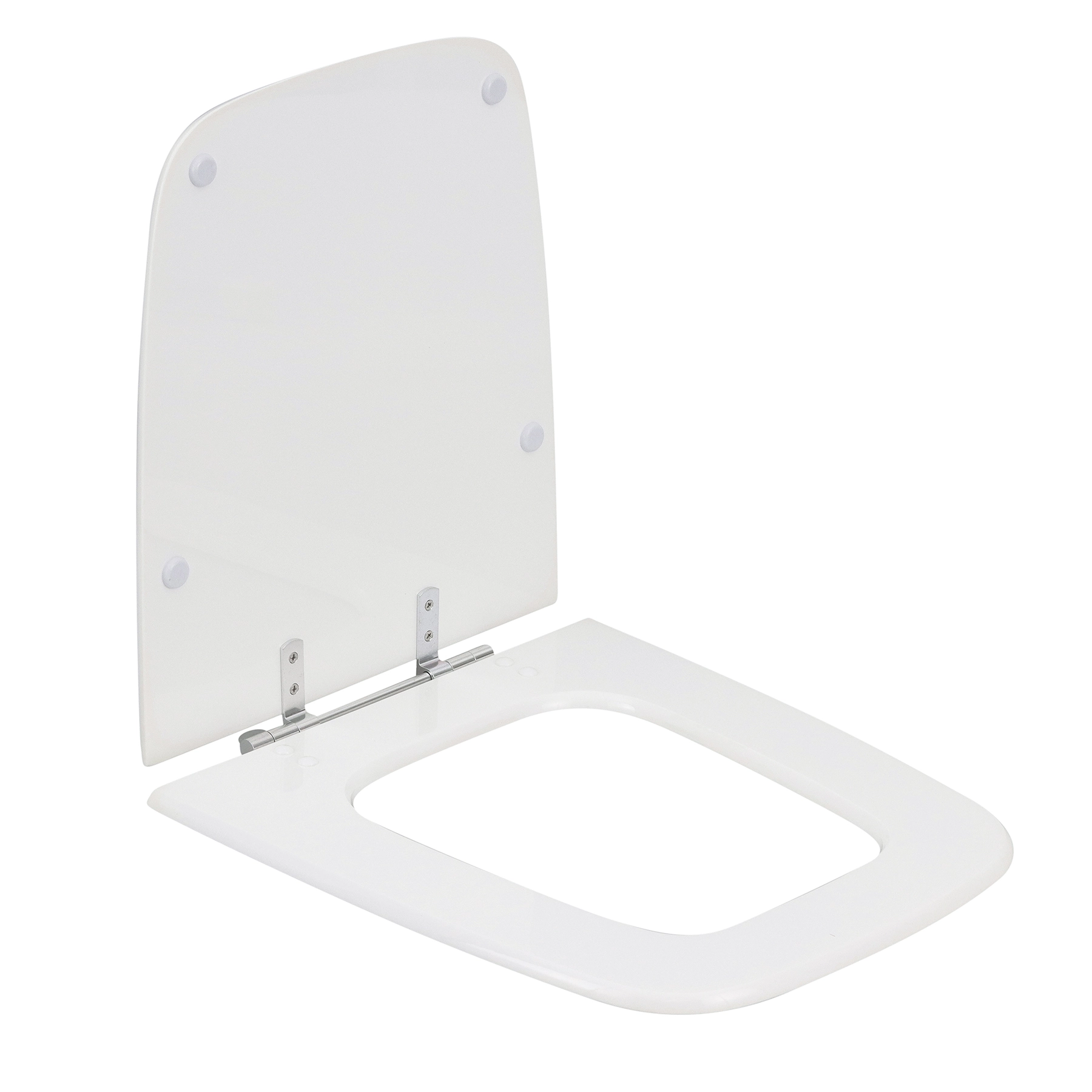 Assento Sanitário Formatos Clean e Boss com Fechamento Comum Quadrado Poliéster Branco Sensea