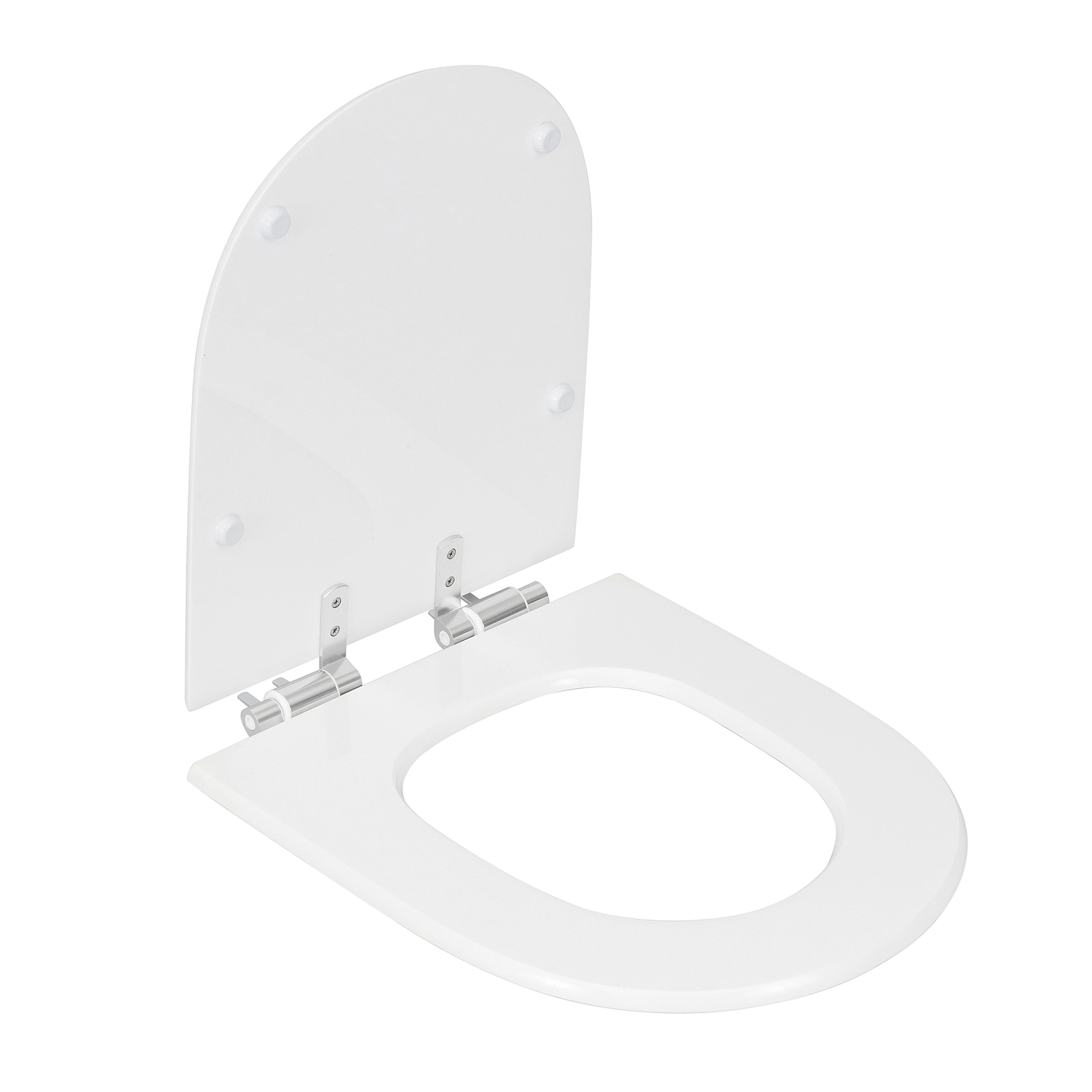 Assento Sanitário Formatos Carrara com Soft Close Quadrado Poliéster Branco Sensea