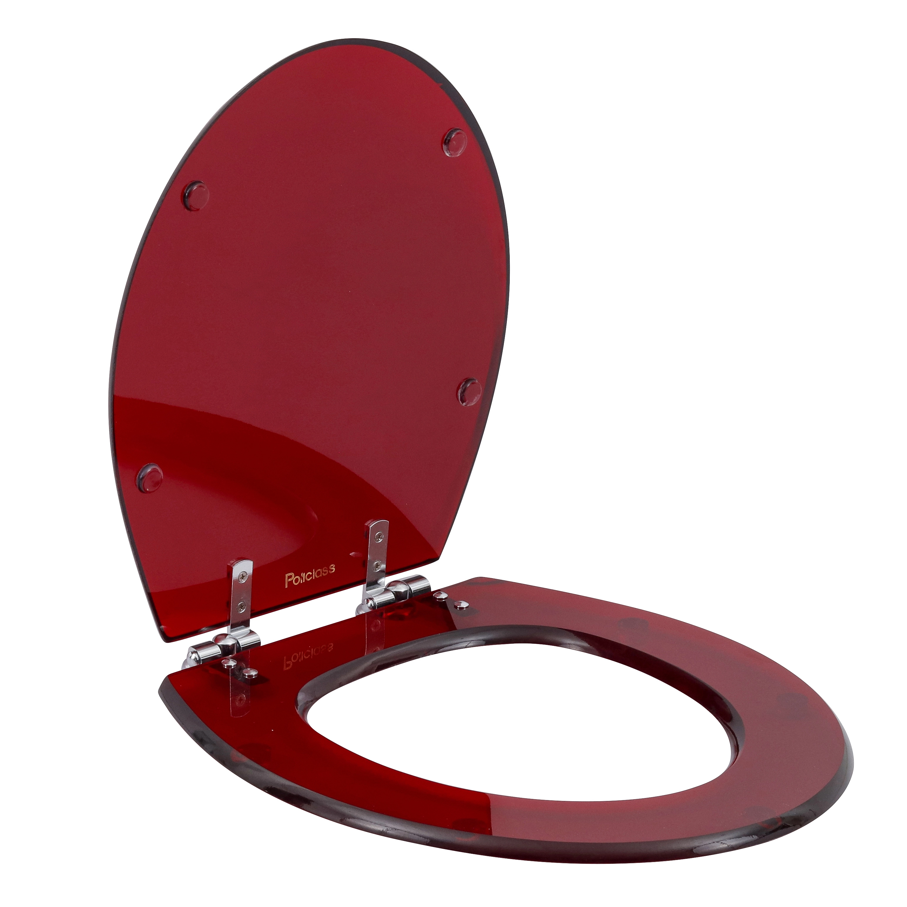 Assento Sanitário Convencional com Fechamento Comum Oval Resina Vermelho Policlass