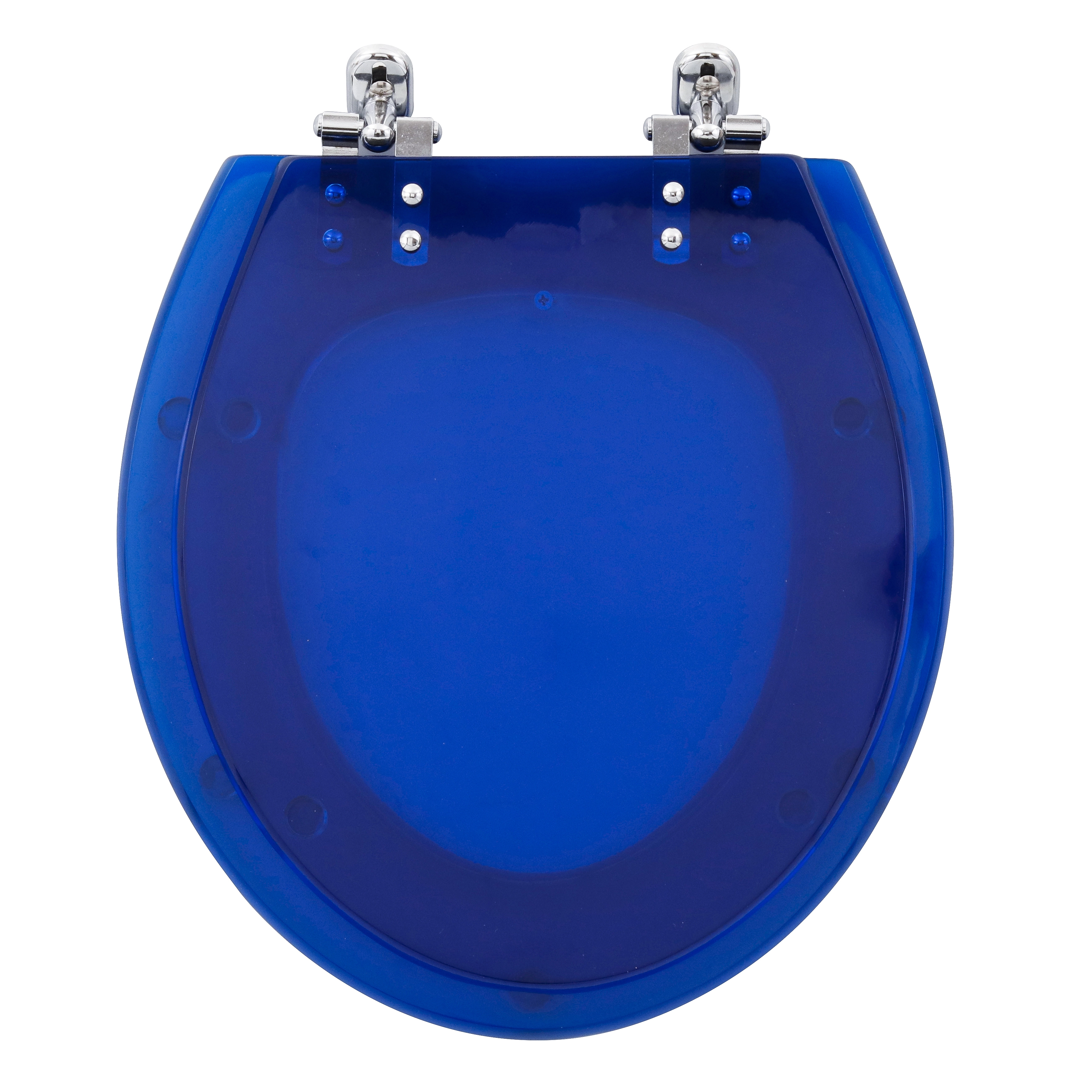 Assento Sanitário Convencional com Fechamento Comum Oval Resina Azul Translucido Policlass