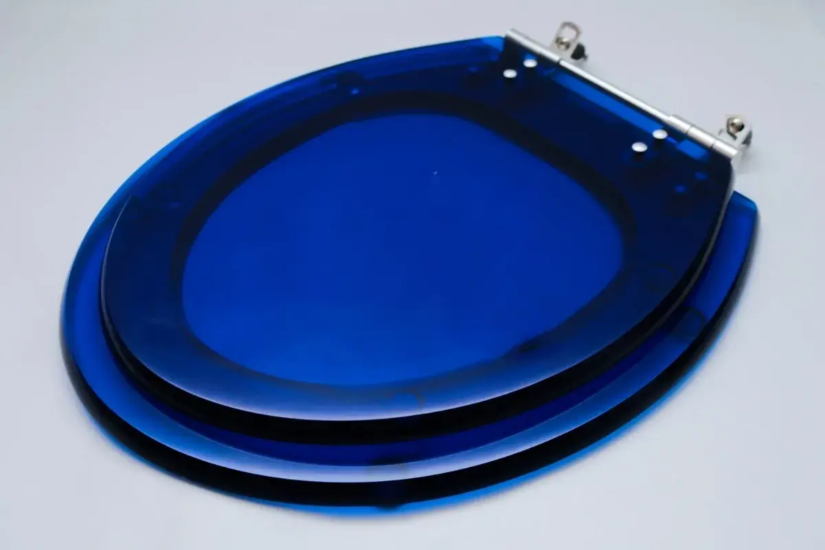 Assento Sanitário Poliéster Universal Azul Translúcido