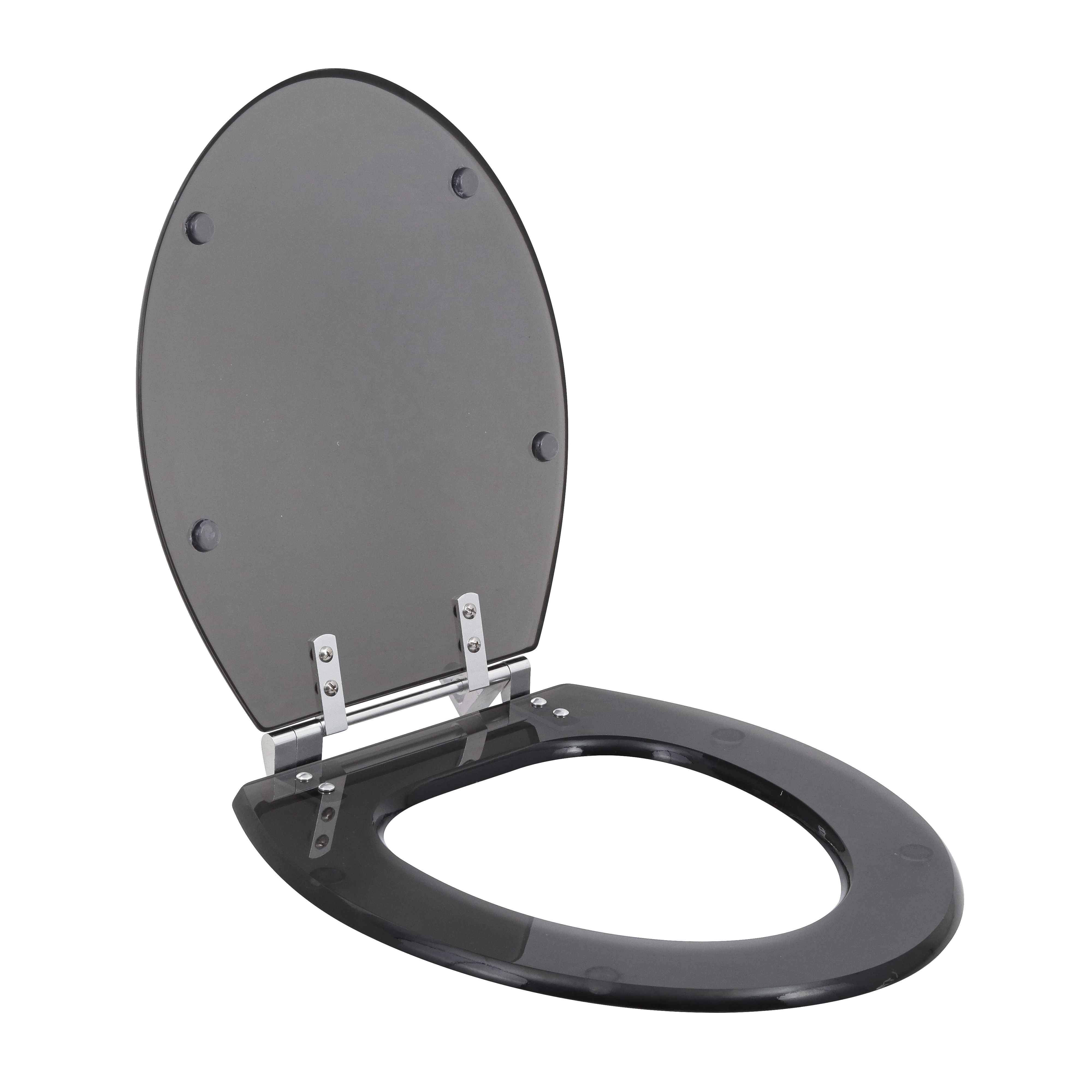 Assento Sanitário Convencional com Fechamento Comum Oval Resina Fumê Policlass