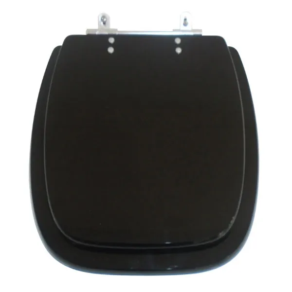 Assento Sanitário Formatos Fit com Fechamento Comum Oval Resina Preto Policlass