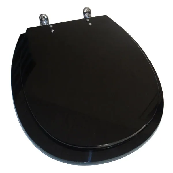 Assento Sanitário Formatos Aspen com Fechamento Comum Oval Resina Preto Policlass