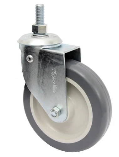 Rodízio 5 (130mm) Giratório Rosca 1/2, Roda 512 Bp Pvc - Rodiline