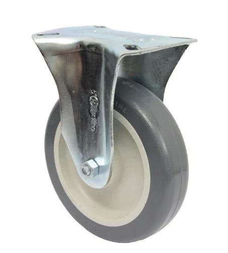 Rodízio 5 (130mm) Fixo Placa 80x105, Roda 512 Bp Pvc - Rodiline