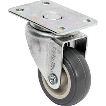 Rodízio 1.5/8" (41mm) Giratório De Placa 38x54, Roda 158 Bp Pvc - Rodiline