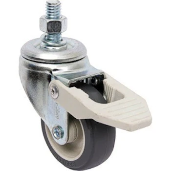 Rodízio 2" (50mm) Giratório Rosca 3/8 Com Freio, Roda 210 Bp Pvc - Rodiline