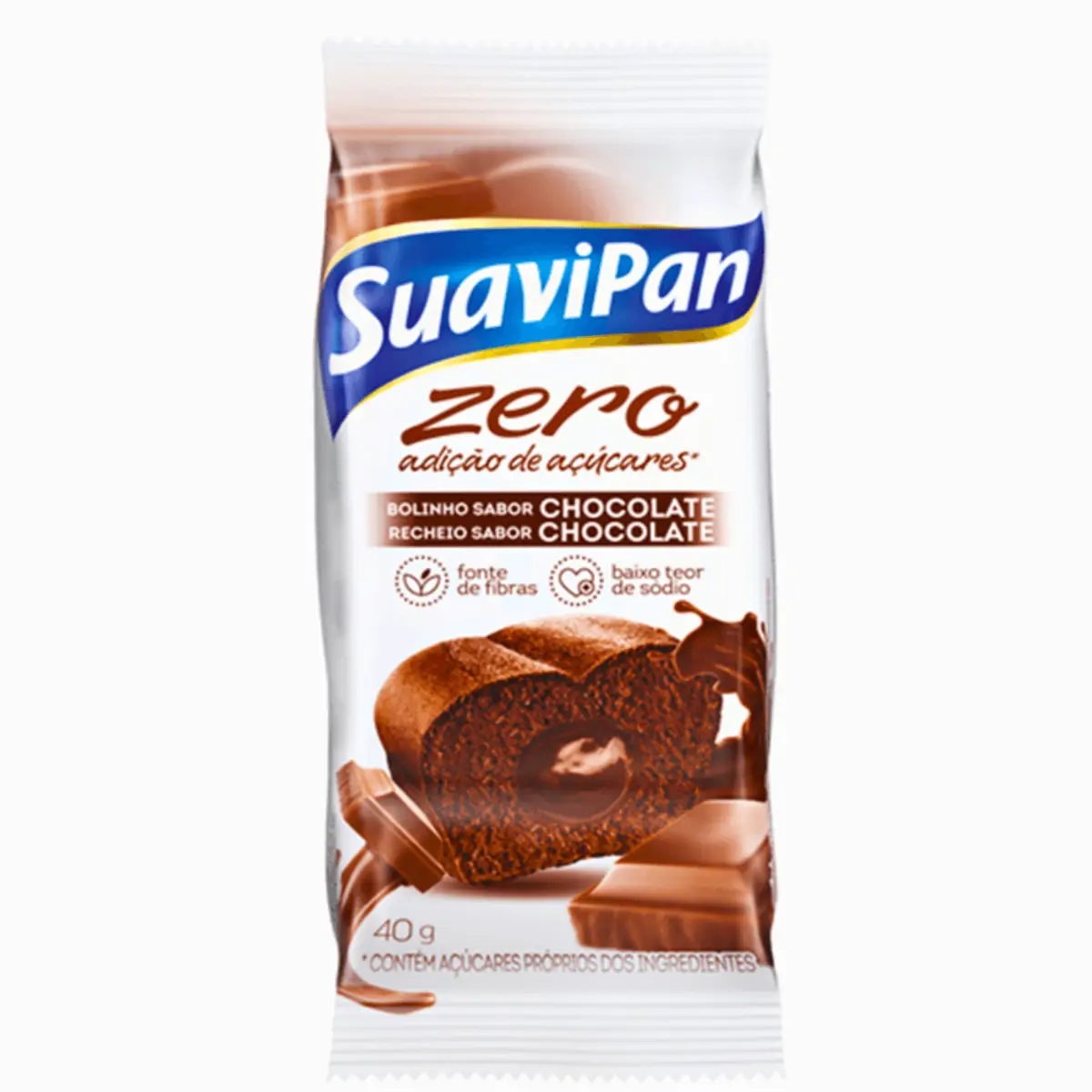 Bolinho de Chocolate sem Açúcar 40g - Suavipan