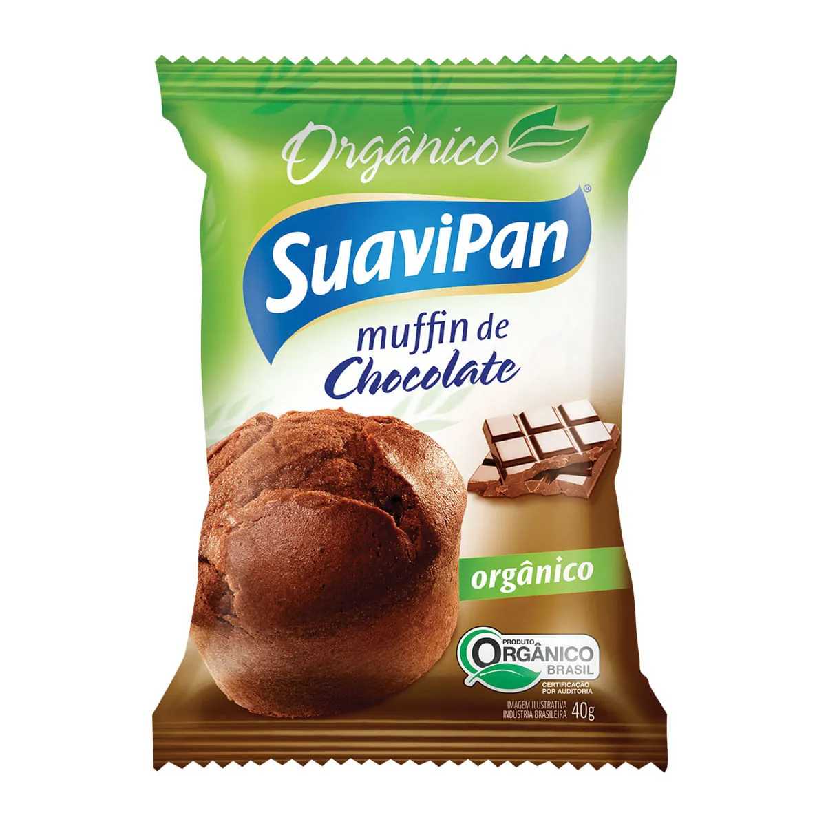 Muffin Orgânico Chocolate Suavipan Pacote 40g
