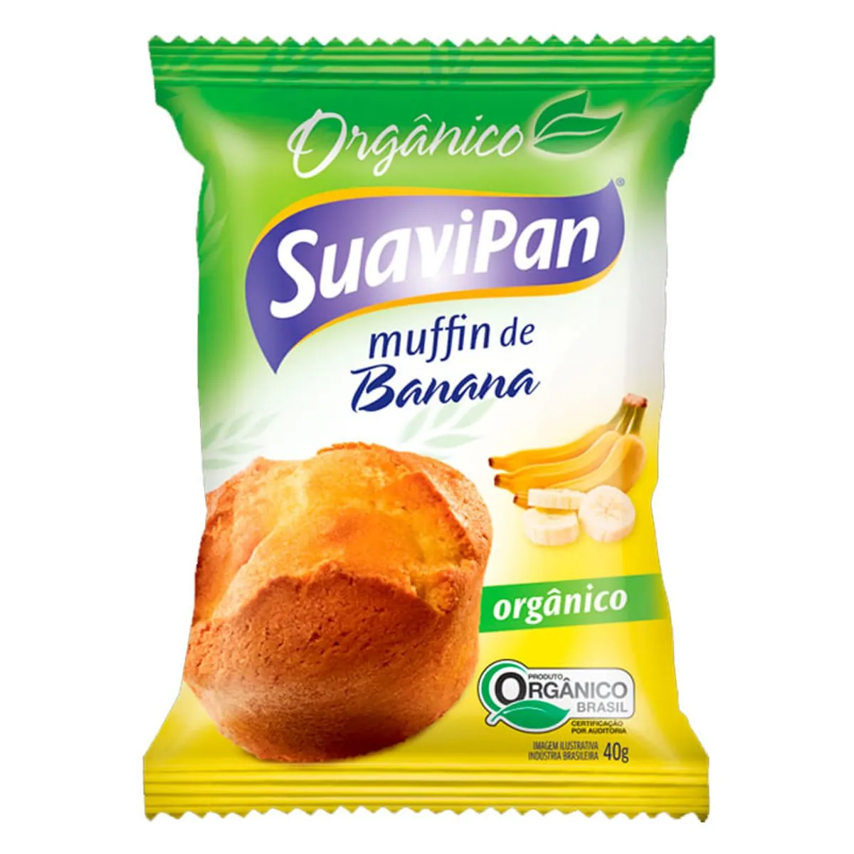 Muffin Orgânico Banana Suavipan Pacote 40g