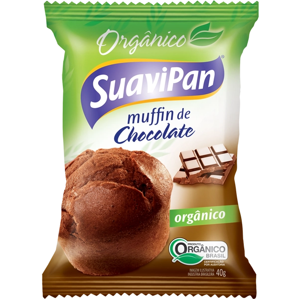 Muffin Orgânico Chocolate Suavipan Pacote 40g