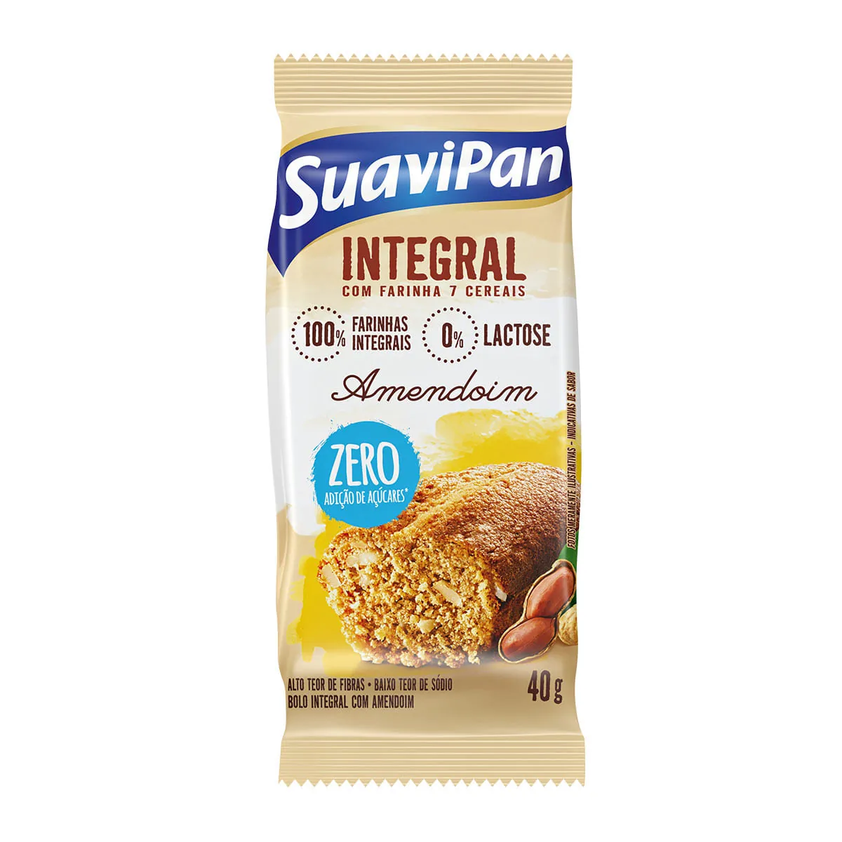 Bolinho Suavipan Int Amendoim 40g