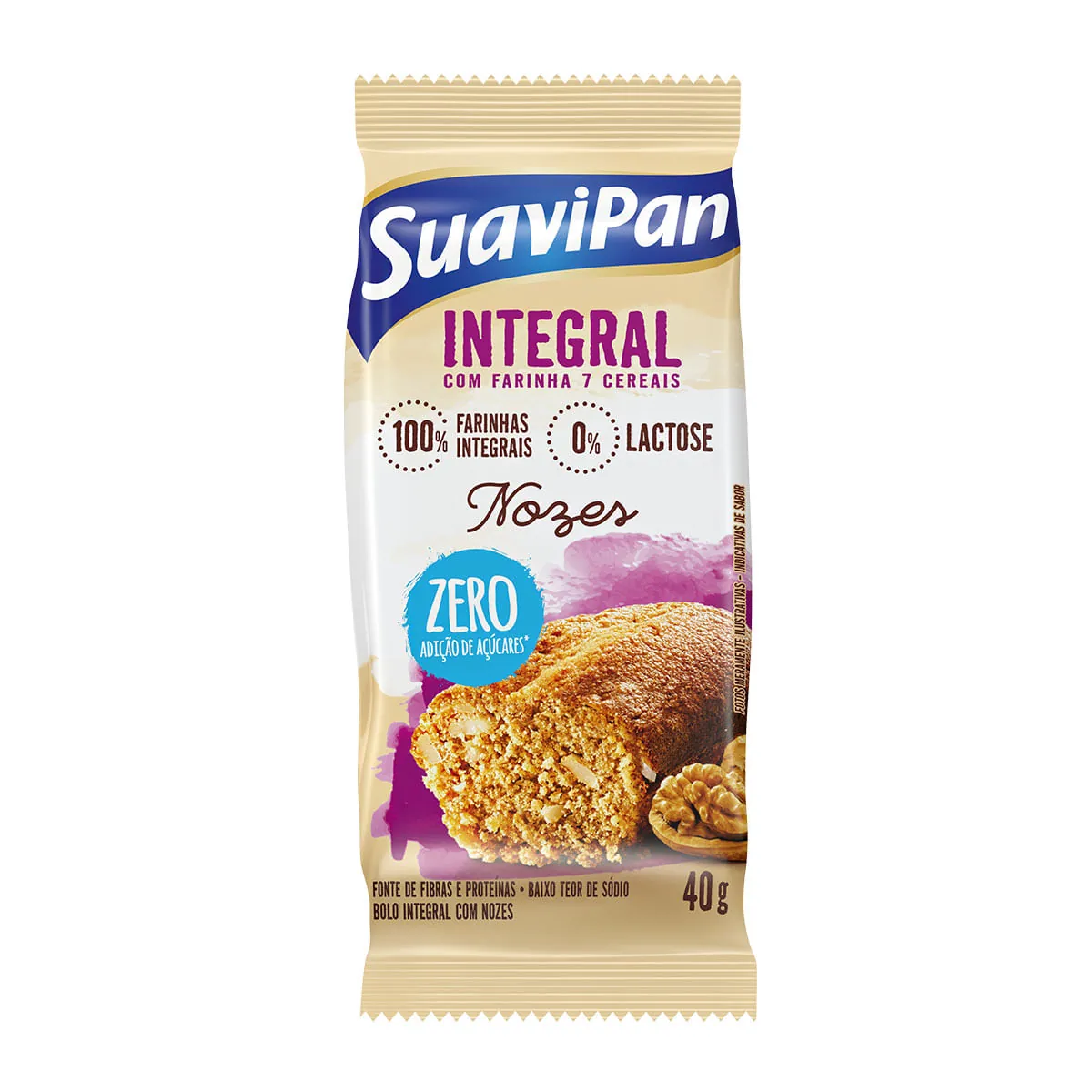 Bolinho Suavipan Integral Nozes Zero Acucar