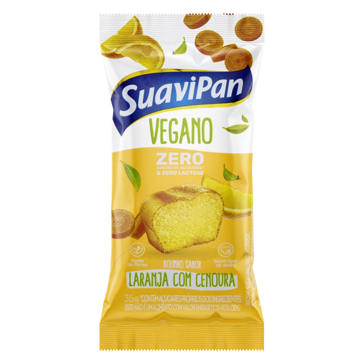 Bolinho Vegano Laranja com Cenoura Zero Lactose Suavipan Pacote 35g