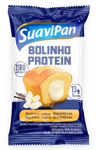 Bolinho Suavipan Protein Zero Rech Baunilha 55g