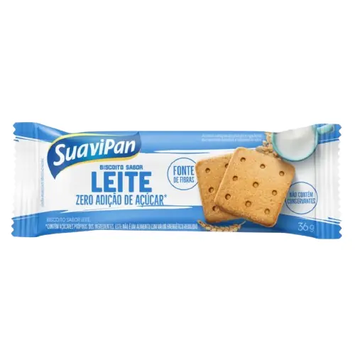 Biscoito Sabor Leite Zero Adição De Açucar 103388 Suavipan