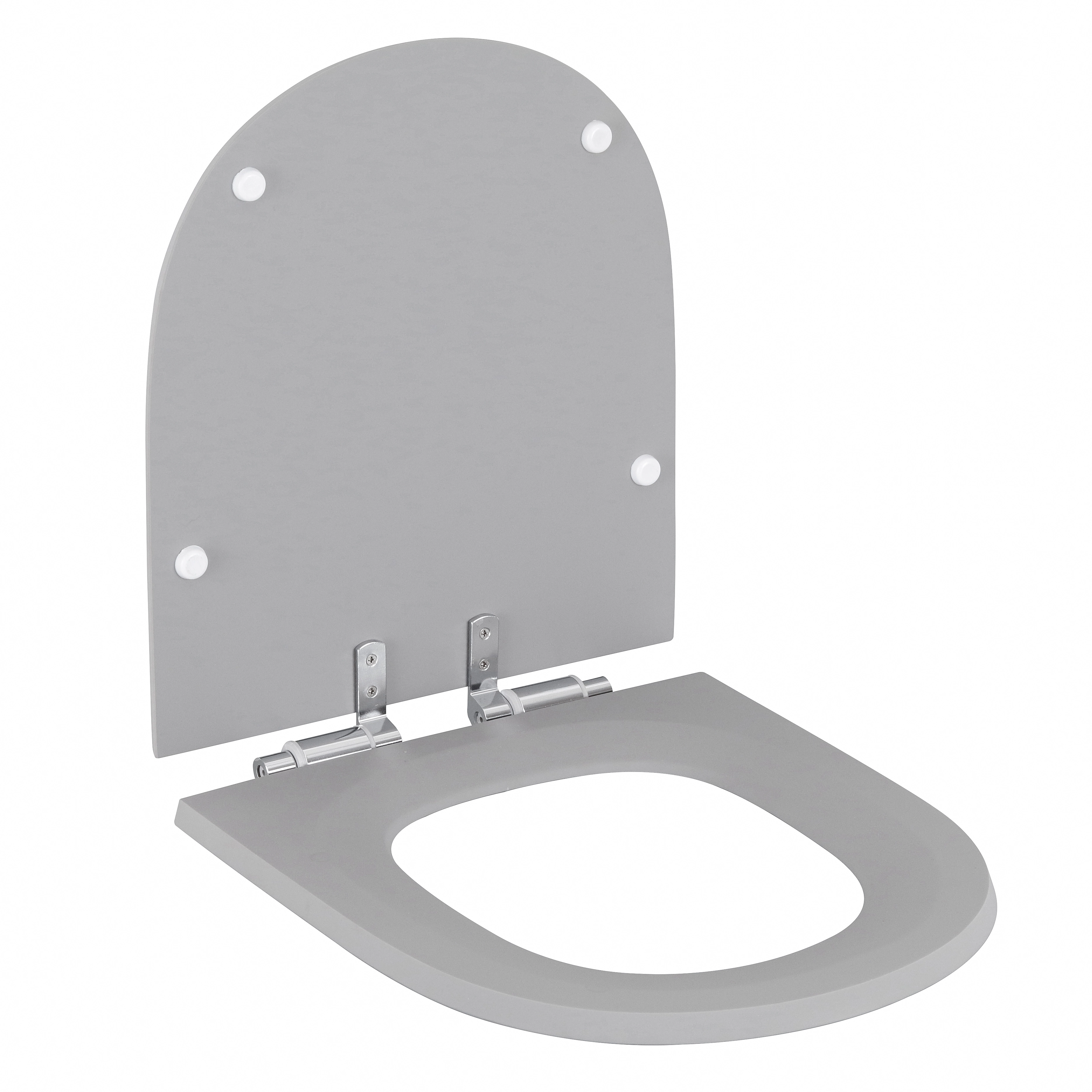 Assento Sanitário Formatos Neo com Soft Close Quadrado Poliéster Cinza Fosco Policlass