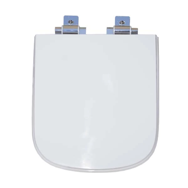 Assento Sanitário Formatos Debba com Soft Close Quadrado Poliéster Branco Policlass