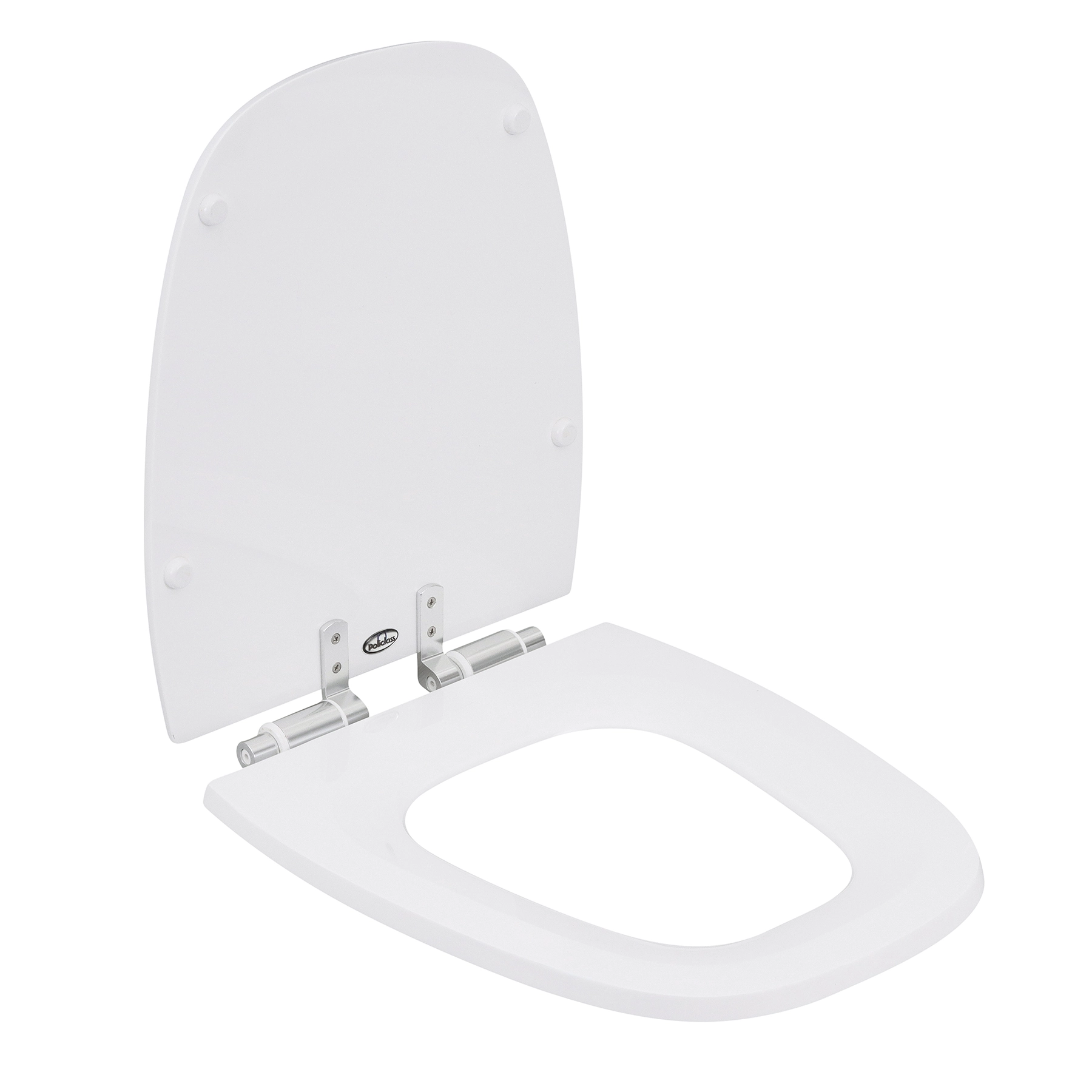Assento Sanitário Formatos Monte Carlo com Soft Close Quadrado Poliéster Branco Policlass