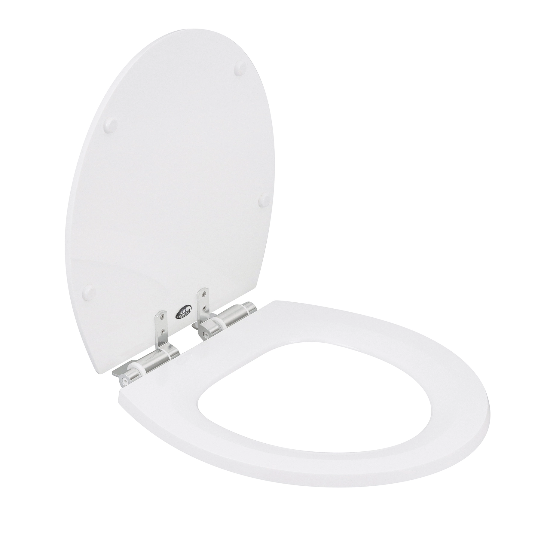 Assento Sanitário Convencional com Soft Close Oval Poliéster Branco Policlass