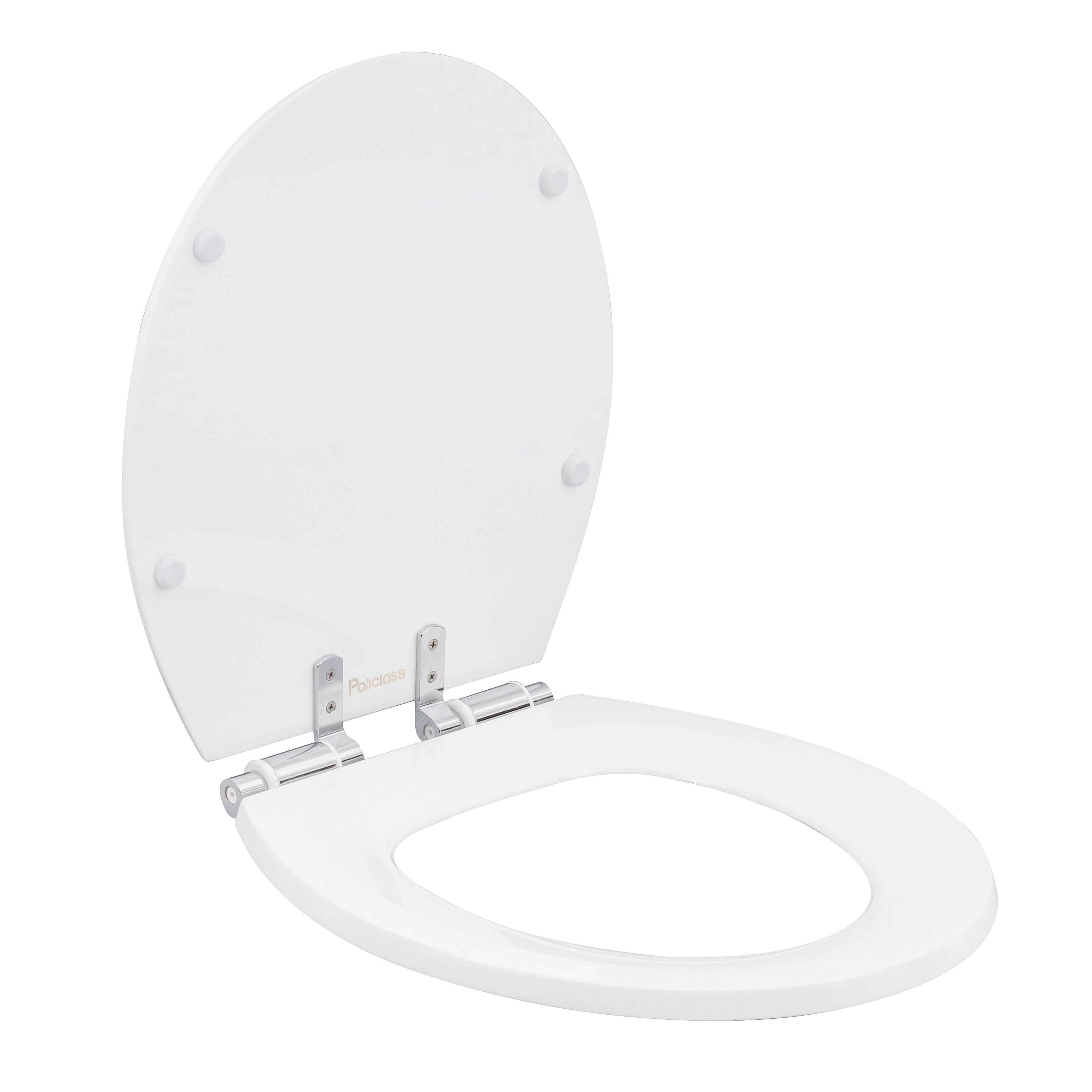 Assento Sanitário Convencional com Soft Close Oval Poliéster Branco Policlass