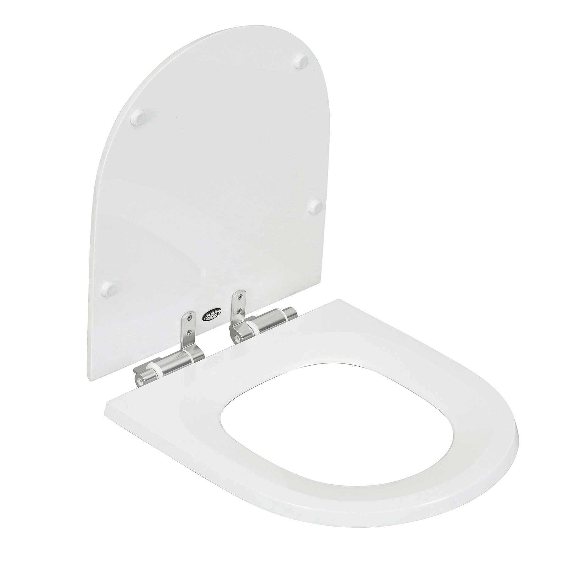 Assento Sanitário Formatos Riviera com Soft Close Quadrado Poliéster Branco Policlass