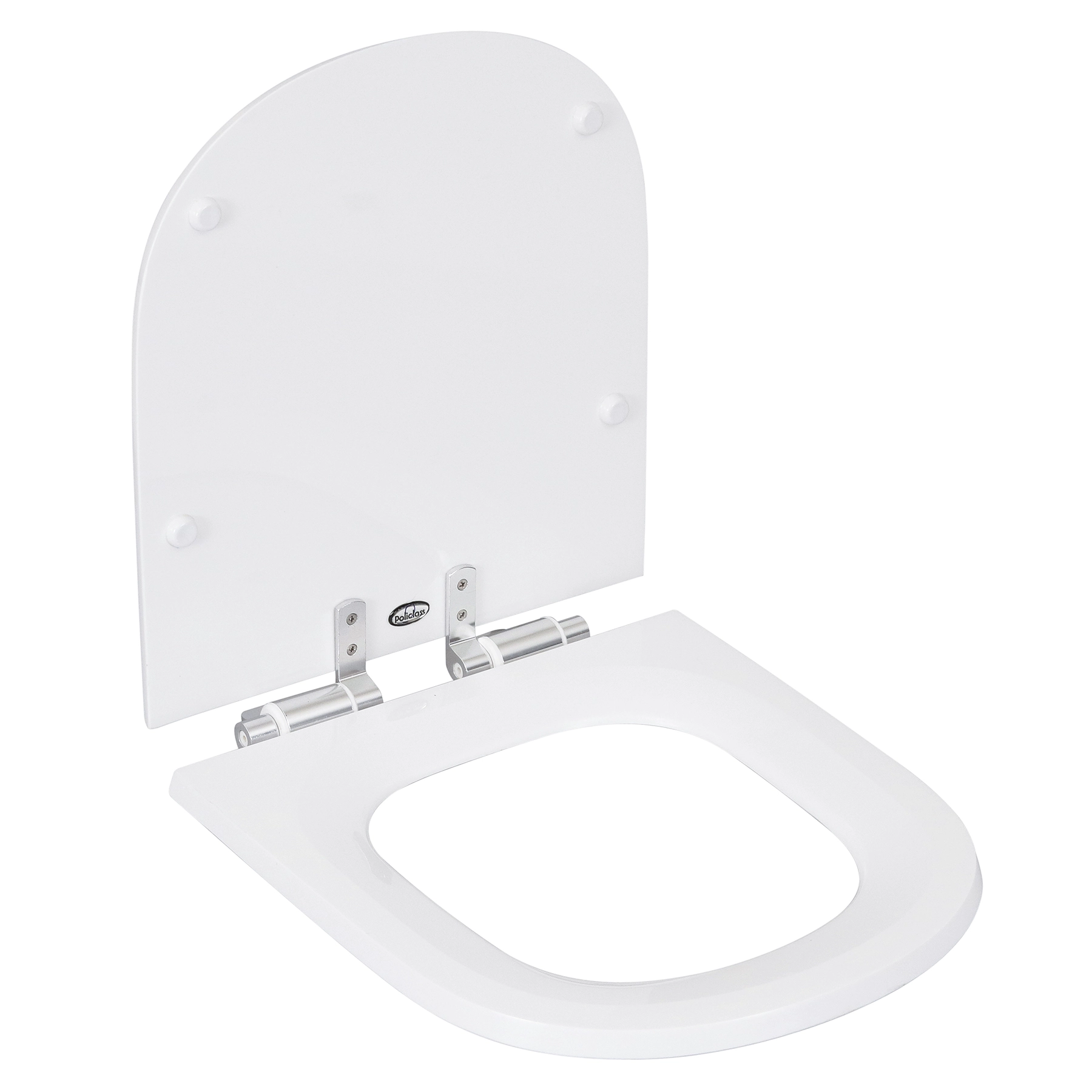 Assento Sanitário Formatos Vogue Plus com Soft Close Quadrado Poliéster Branco Policlass