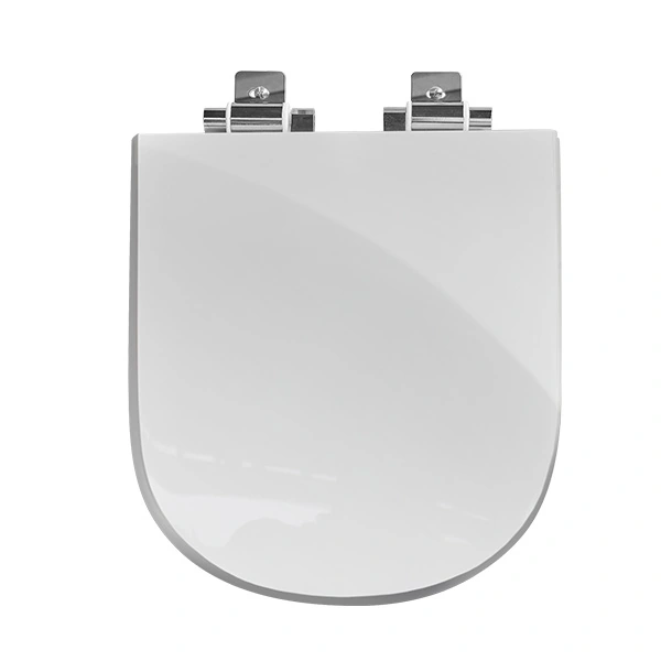 Assento Sanitário Formatos Rodas com Soft Close Quadrado Poliéster Branco Policlass