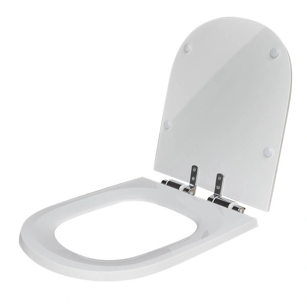 Assento Sanitário Formatos Sabatini com Soft Close Quadrado Poliéster Branco Policlass