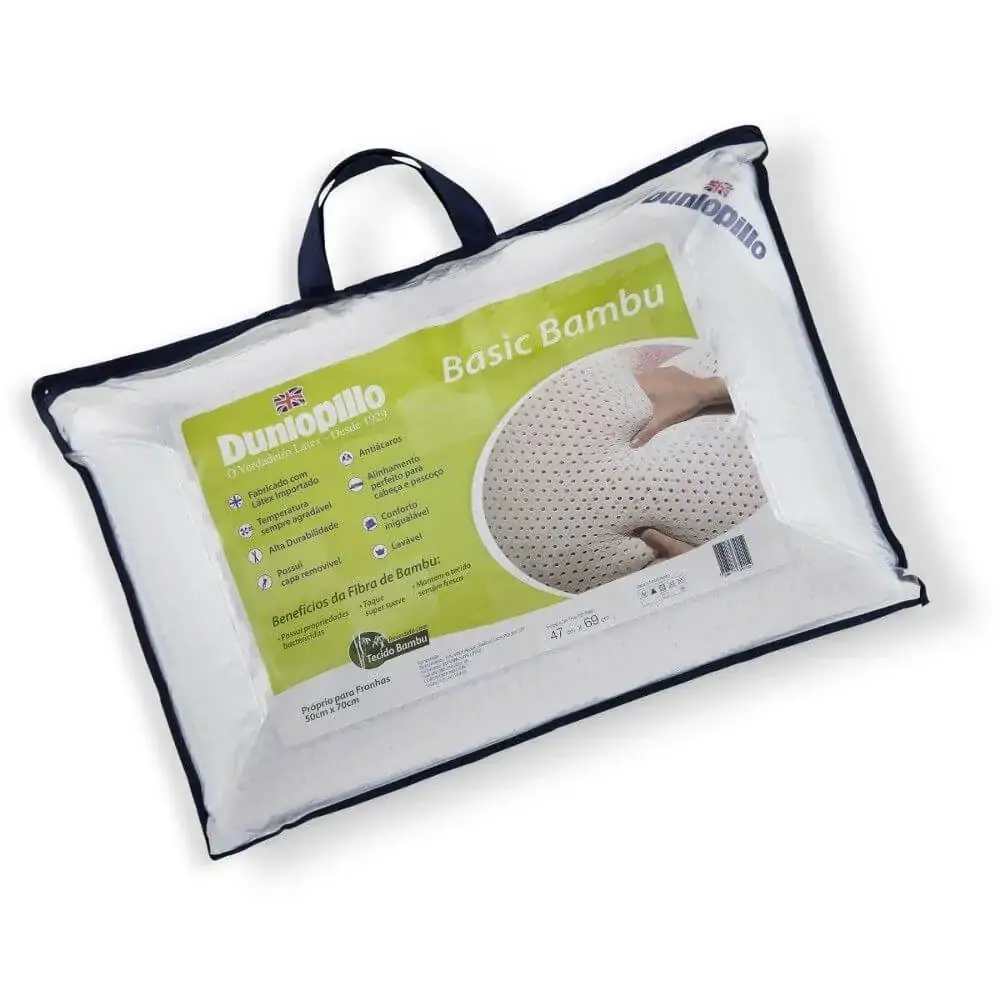 Travesseiro de Latex Adulto Basic Bambu Dunlopillo - Copespuma