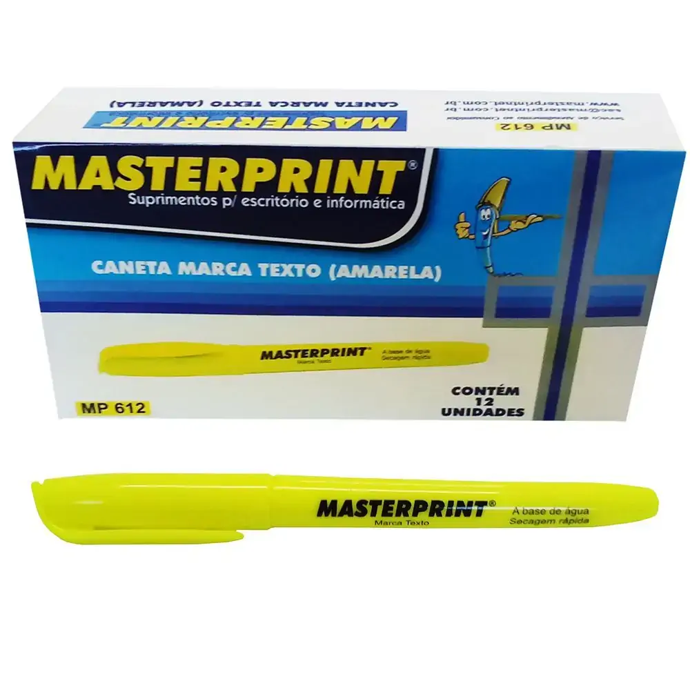 Caneta Marca Texto Amarela Masterprint