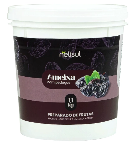 Cobertura De Ameixa C/pedacos 1,10kg Nelisul