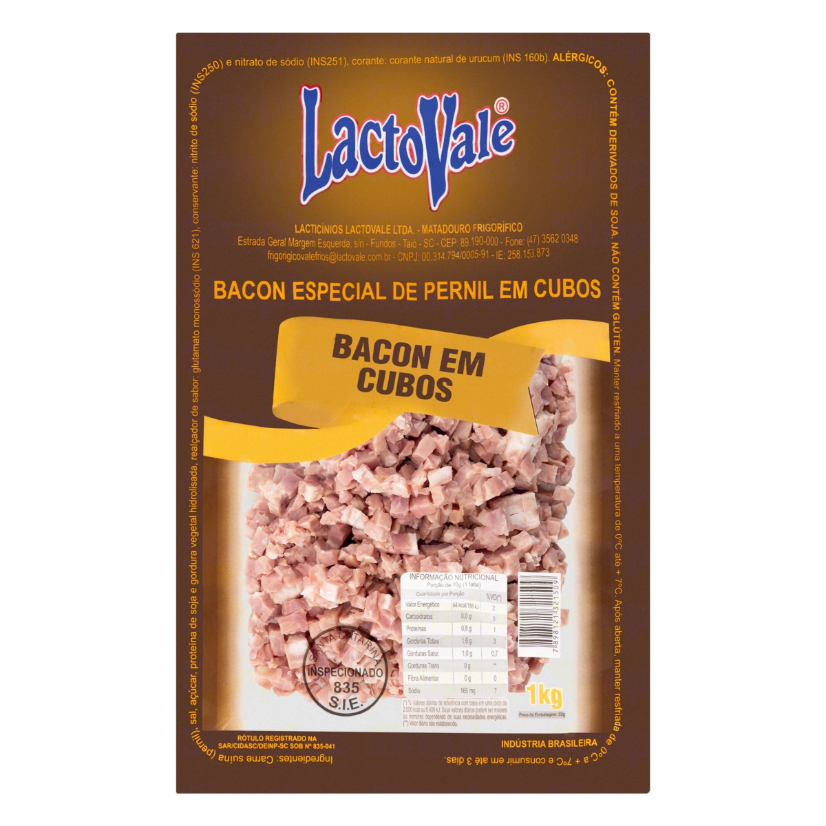 Bacon Especial De Pernil Em Cubos Lactovale 1kg