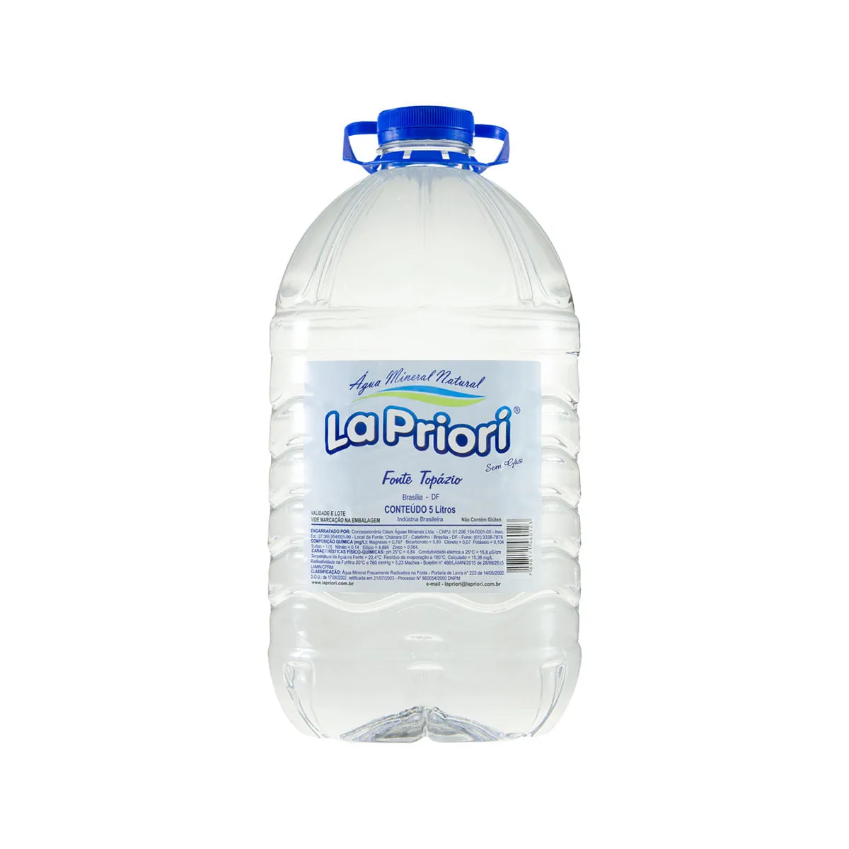água Mineral Natural Sem Gás La Priori Galão 5l