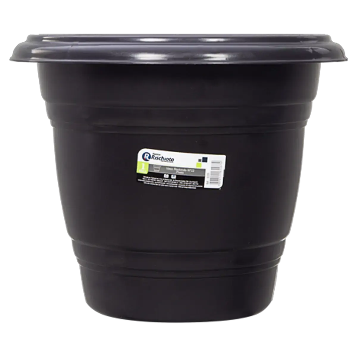 Vaso Preto Redondo Plástico Plásticos Rischioto N 22