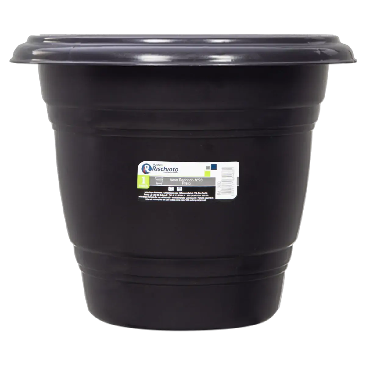Vaso Preto Redondo Plásticos Rischioto N 28